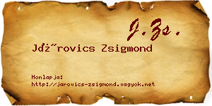 Járovics Zsigmond névjegykártya